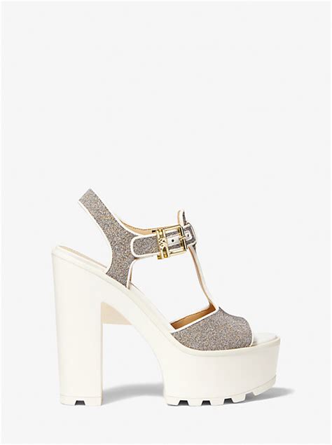 michael kors sinead sandals|Sinead Glitter Platform Sandal .